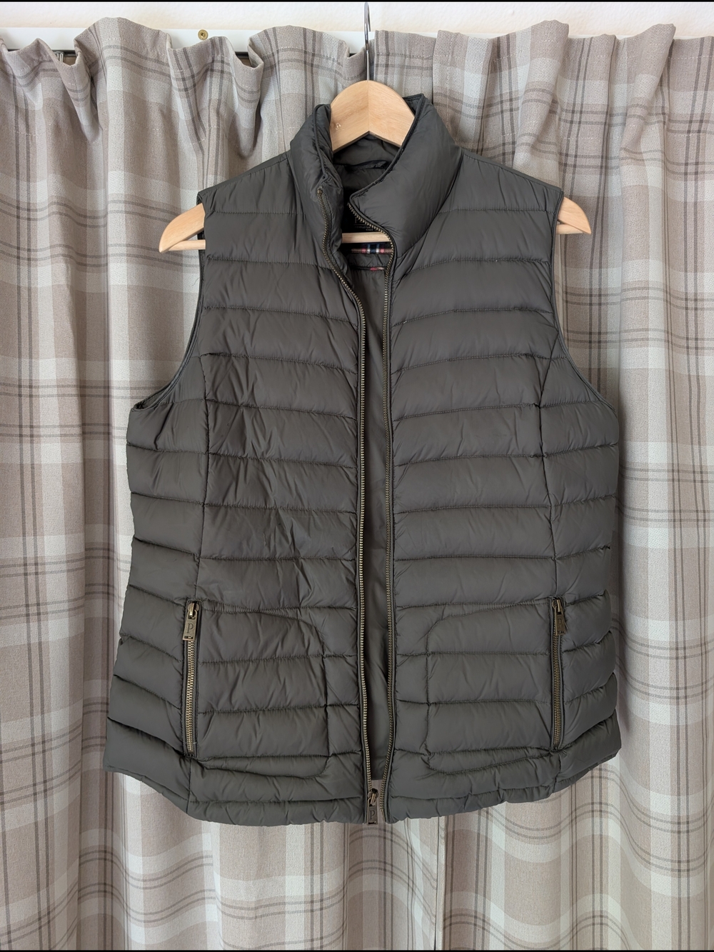 Pendleton Quilted Puffer Vest in Olive Green